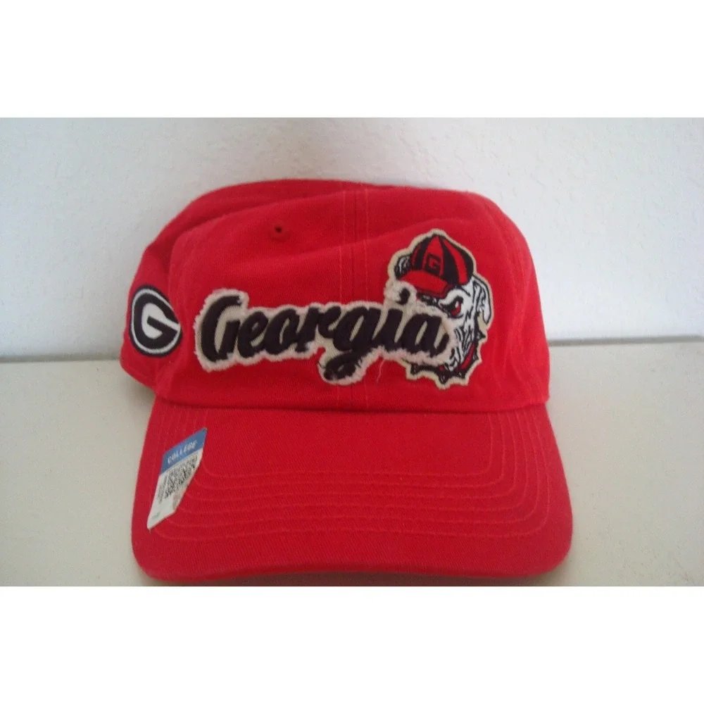 GEORGIA BULLDOGS SCRIPT    BEACH GOLF    STRAPBACK  DEADSTOCK HAT CAP VINTAGE D1